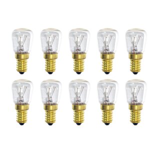 10 x Kühlschranklampe 25W E14 klar Glühbirne Glühlampe 25 Watt