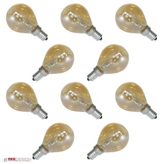 10 x Tropfen Glühbirne 25W E14 Gold gelüstert Glühlampe Glühbirnen Glühlampen 25 Watt