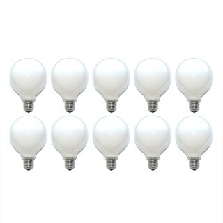 10 x Globe Glühbirne 100W E27 OPAL G95 95mm Globelampe 100 Watt Glühlampe Glühbirnen Glühlampen