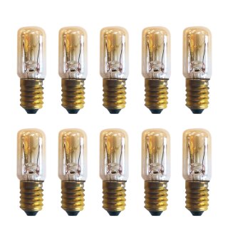 10 x T16x54mm E14 10W 60V E14 Röhre Glühbirne Glühlampe Schausteller Kappenbirne