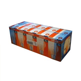 10 x OSRAM Glühbirne 25W E27 klar Glühlampe 25 Watt...