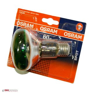 1 x OSRAM Reflektor Glühbirne R80 60W Grün E27 Glühlampe Concentra Spot Color