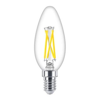 Philips LED Filament Kerze 2,5W = 25W E14 klar 340lm WarmGlow 2200K-2700K DIMMBAR