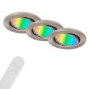 3 x Briloner LED Smart Einbauleuchten Nickel matt...