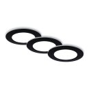 3 x Briloner LED Einbauleuchte Schwarz rund Ø9,2cm...
