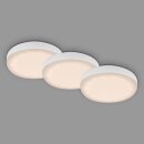 3 x Briloner LED Einbauleuchten Weiß rund Ø7,5cm IP44 3W 350lm Warmweiß 3000K