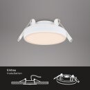3 x Briloner LED Einbauleuchten Weiß rund Ø7,5cm IP44 3W 350lm Warmweiß 3000K