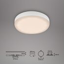 3 x Briloner LED Einbauleuchten Weiß rund Ø7,5cm IP44 3W 350lm Warmweiß 3000K