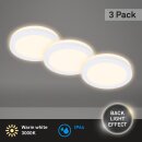 3 x Briloner LED Einbauleuchten Weiß rund...
