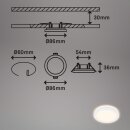 3 x Briloner LED Einbauleuchten Weiß rund Ø8,6cm IP44 3W 350lm Backlight Warmweiß 3000K