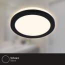3 x Briloner LED Einbauleuchten Schwarz rund Ø8,6cm IP44 3W 350lm Backlight Warmweiß 3000K