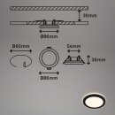3 x Briloner LED Einbauleuchten Schwarz rund Ø8,6cm IP44 3W 350lm Backlight Warmweiß 3000K
