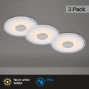 3 x Briloner LED Einbauleuchten Aluminium rund...