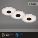 3 x Briloner LED Einbauleuchten Schwarz rund Ø12cm...