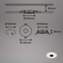 3 x Briloner LED Einbauleuchten Schwarz rund Ø12cm IP44 6W 650lm Warmweiß 3000K