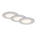 3 x Briloner LED Einbauleuchte Chrom matt rund...