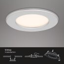 3 x Briloner LED Einbauleuchte Chrom matt rund Ø11,5cm IP44 6W 650lm Warmweiß 3000K