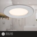 3 x Briloner LED Einbauleuchte Chrom matt rund Ø11,5cm IP44 6W 650lm Warmweiß 3000K