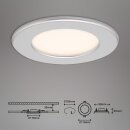 3 x Briloner LED Einbauleuchte Chrom matt rund Ø11,5cm IP44 6W 650lm Warmweiß 3000K