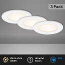 3 x Briloner LED Einbauleuchten Weiß rund...