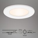3 x Briloner LED Einbauleuchten Weiß rund Ø11,5cm IP44 6W 650lm Warmweiß 3000K