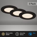 3 x Briloner LED Einbauleuchte Schwarz rund...