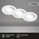 3 x Briloner LED Einbauleuchten Weiß rund...