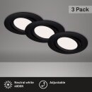 3 x Briloner LED Einbauleuchten Schwarz rund...