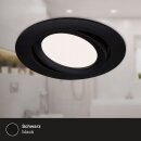 3 x Briloner LED Einbauleuchten Schwarz rund Ø10,6cm IP23 7W 600lm Neutralweiß 4000K schwenkbar