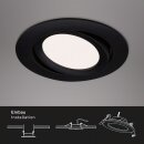 3 x Briloner LED Einbauleuchten Schwarz rund Ø10,6cm IP23 7W 600lm Neutralweiß 4000K schwenkbar