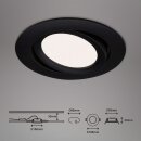 3 x Briloner LED Einbauleuchten Schwarz rund Ø10,6cm IP23 7W 600lm Neutralweiß 4000K schwenkbar