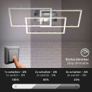 Briloner LED Deckenleuchte Chrom 80x50cm 57W 5700lm warmweiß 3000K Glitzereffekt 3-Stufen-Dimmbar