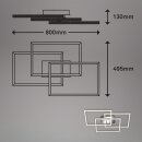 Briloner LED Deckenleuchte Chrom 80x50cm 57W 5700lm warmweiß 3000K Glitzereffekt 3-Stufen-Dimmbar