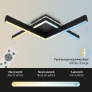 Briloner LED Deckenleuchte Schwarz 65x65cm 18W 1800lm CCT 2700K-6500K RGB Backlight + Fernbedienung