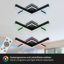 Briloner LED Deckenleuchte Schwarz 65x65cm 18W 1800lm CCT 2700K-6500K RGB Backlight + Fernbedienung