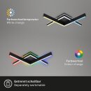 Briloner LED Deckenleuchte Schwarz 65x65cm 18W 1800lm CCT 2700K-6500K RGB Backlight + Fernbedienung