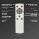 Briloner LED Deckenleuchte Schwarz 65x65cm 18W 1800lm CCT 2700K-6500K RGB Backlight + Fernbedienung