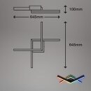 Briloner LED Deckenleuchte Schwarz 65x65cm 18W 1800lm CCT 2700K-6500K RGB Backlight + Fernbedienung
