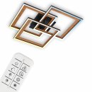 Briloner LED Deckenleuchte Schwarz-Holz 56x56cm 45W 1500lm CCT 2700K-6500K + Fernbedienung