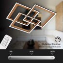 Briloner LED Deckenleuchte Schwarz-Holz 56x56cm 45W 1500lm CCT 2700K-6500K + Fernbedienung