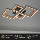 Briloner LED Deckenleuchte Schwarz-Holz 53x53cm 24W...