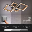 Briloner LED Deckenleuchte Schwarz-Holz 53x53cm 24W 4400lm warmweiß 3000K schwenkbar 3-Stufen-Dimmbar
