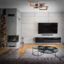 Briloner LED Deckenleuchte Schwarz-Holz 53x53cm 24W 4400lm warmweiß 3000K schwenkbar 3-Stufen-Dimmbar