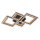 Briloner LED Deckenleuchte Schwarz-Holz 53x53cm 24W 4400lm warmweiß 3000K schwenkbar 3-Stufen-Dimmbar