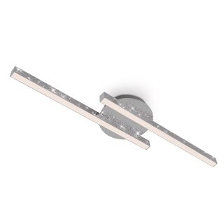 Briloner LED Deckenleuchte Chrom 60x14cm 10,5W 1400lm warmweiß 3000K Glitzereffekt