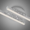 Briloner LED Deckenleuchte Chrom 60x14cm 10,5W 1400lm warmweiß 3000K Glitzereffekt