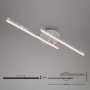 Briloner LED Deckenleuchte Chrom 60x14cm 10,5W 1400lm warmweiß 3000K Glitzereffekt