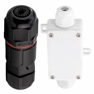 REV Kabel-Verbinder-Set Mirano 3-Polig Anschlussbox IP44 Rundverbinder IP65
