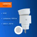 REV LED Steckdosenstrahler Weiß IP44 10W 1000lm warmweiß 3000K 4 Stufen dimmbar