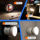 REV LED Steckdosenstrahler Weiß IP44 10W 1000lm warmweiß 3000K 4 Stufen dimmbar